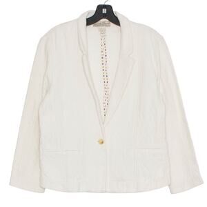 NEW Lucky Brand Blazer Minimalist Preppy Classic Old Money Scandi Button Large